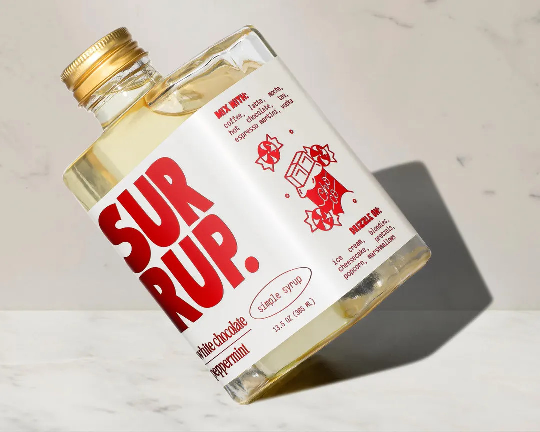 surrup. White Chocolate Peppermint Flavored Simple Syrup for Cocktails, Mocktails, Coffee & Tea | Etsy (US)