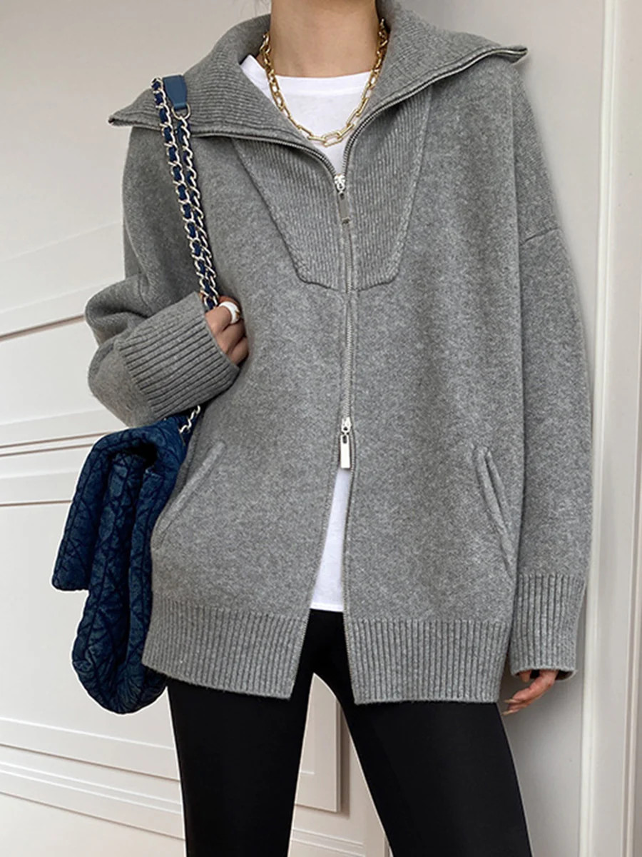 Oversized Open Collar Cardigan | Commense