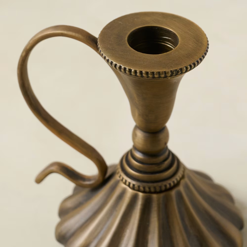 Anna Antique Brass Taper Holder | Magnolia