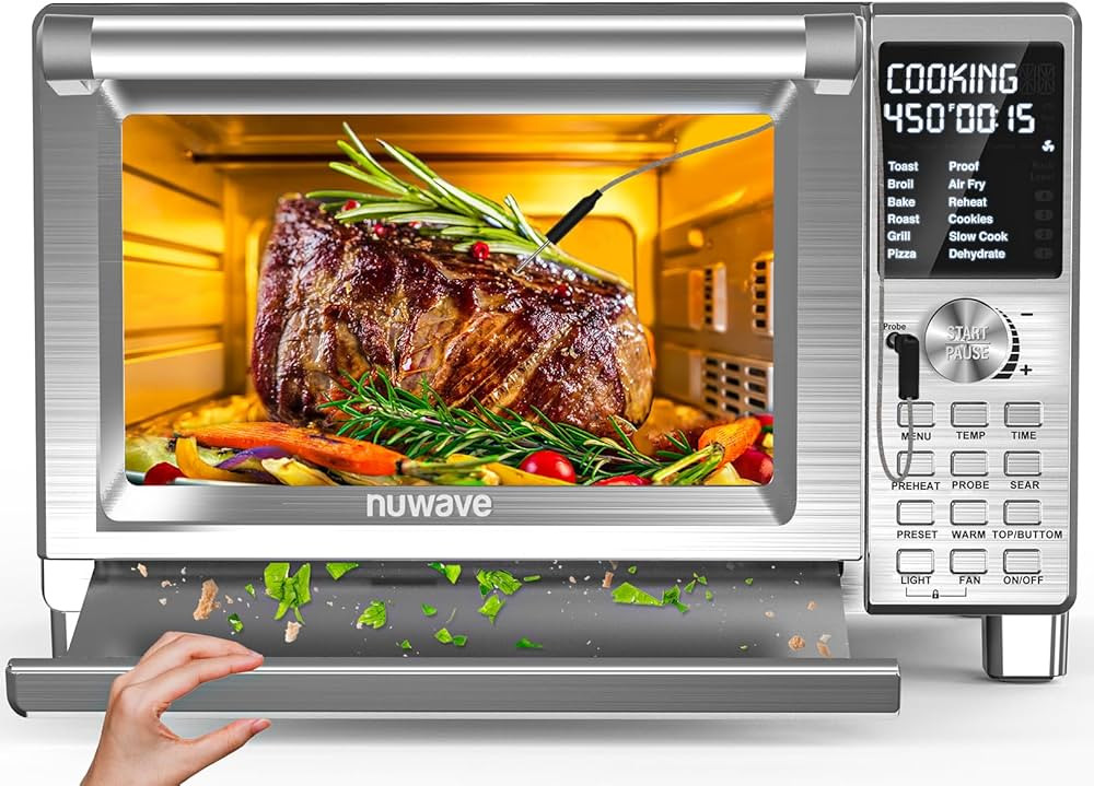 Nuwave Bravo XL Pro Air Fryer Toaster Oven, Improved 100% Super Convection, Quicker & Crispier Re... | Amazon (US)