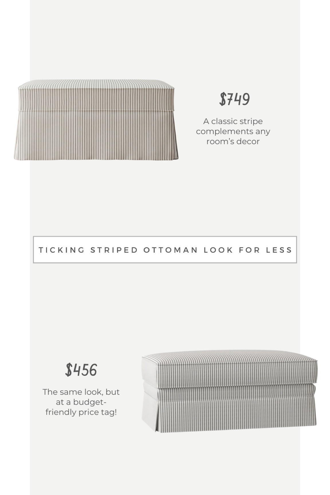 Ticking Stripe Ottoman Look for Less #copycatchic 

#LTKhome
