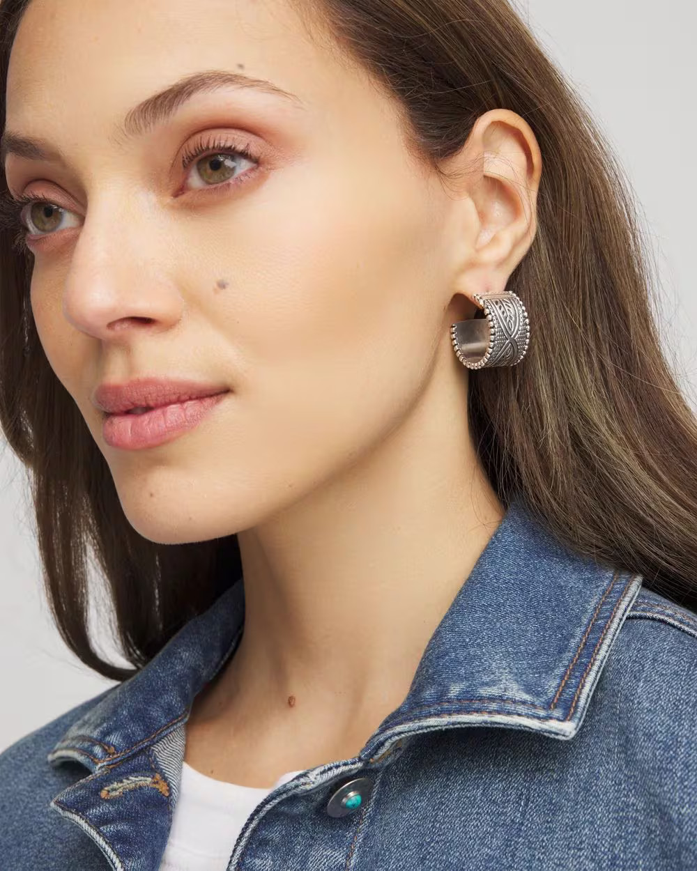 No Droop® Silvertone Wide Hoop Earrings | Chico's