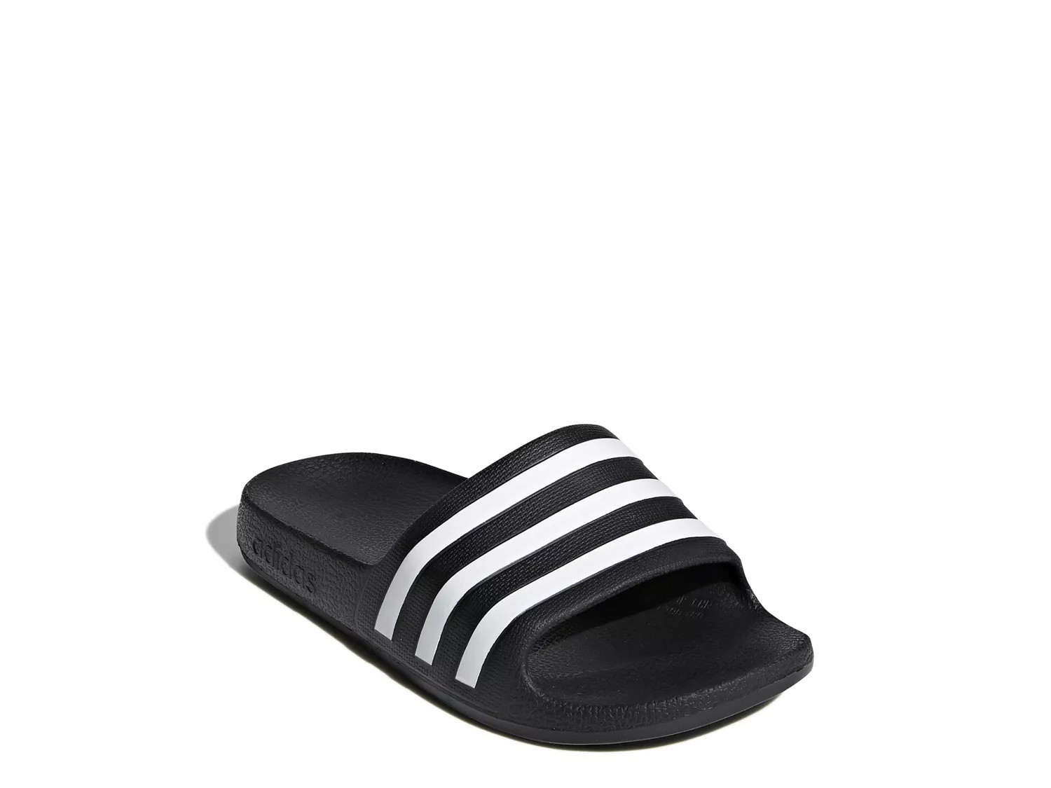 adidas Adilette Aqua Slide Sandal Kids' | Boy's | Black/White | Size 4 Youth | Sandals | Athletic | DSW