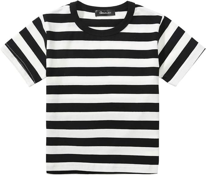 Boys Black and White Striped T-Shirt, Pugsley Costume Top Shirts 3T-10 | Amazon (US)