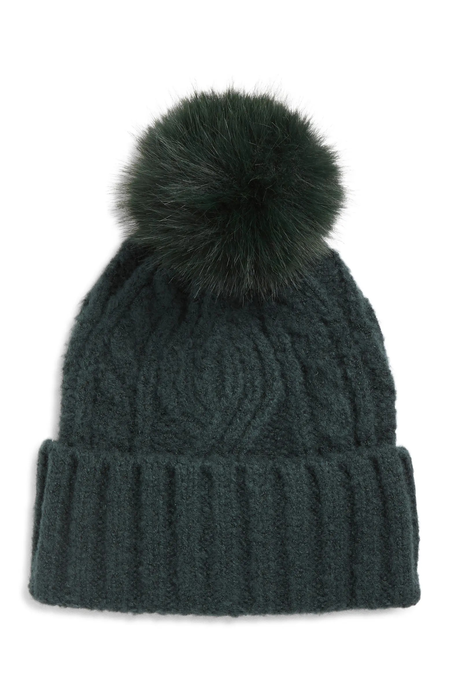 Treasure & Bond Cable Stitch Pom Beanie | Nordstrom | Nordstrom