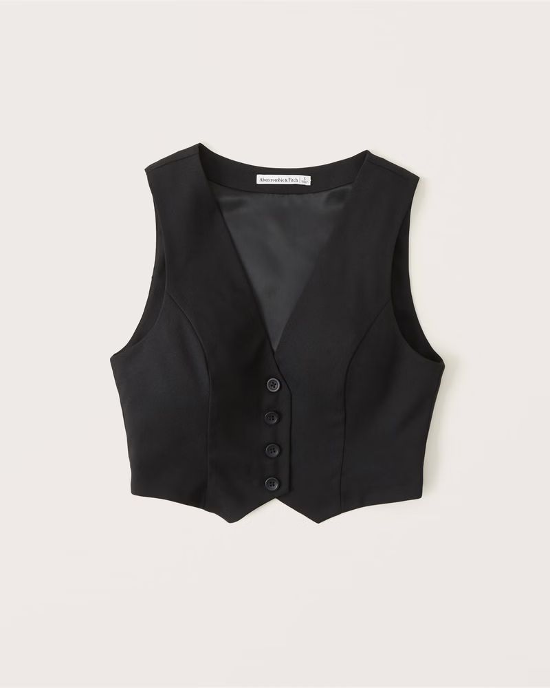 Cropped Satin Back Vest | Abercrombie & Fitch (US)