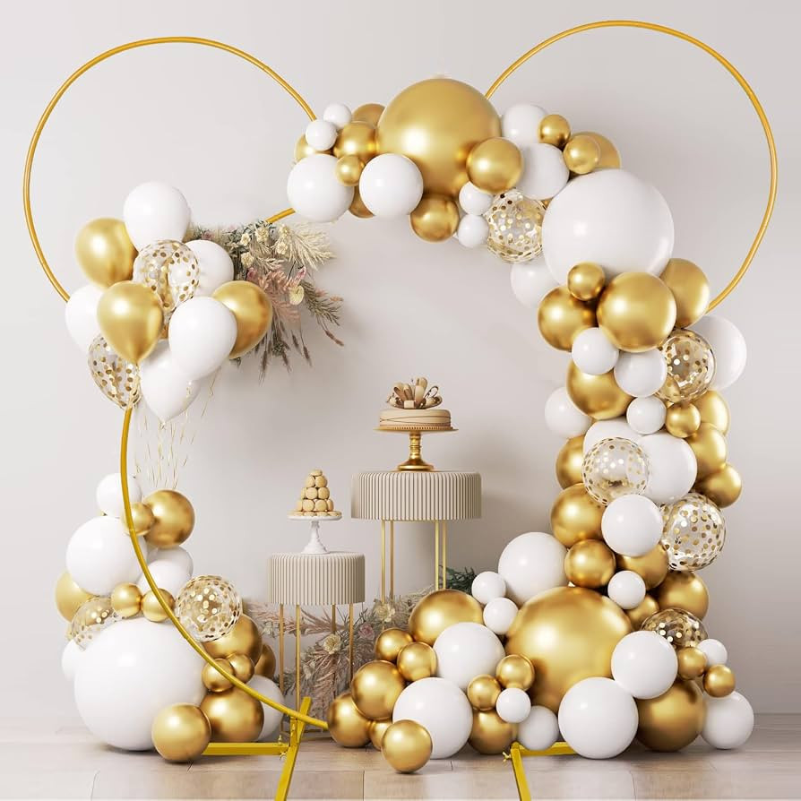 Gold Balloon Arch Kit, Minnie Birthday Decorations, Adjustable 6.6FT Wide &6.8FT Balloon Arch Sta... | Amazon (US)