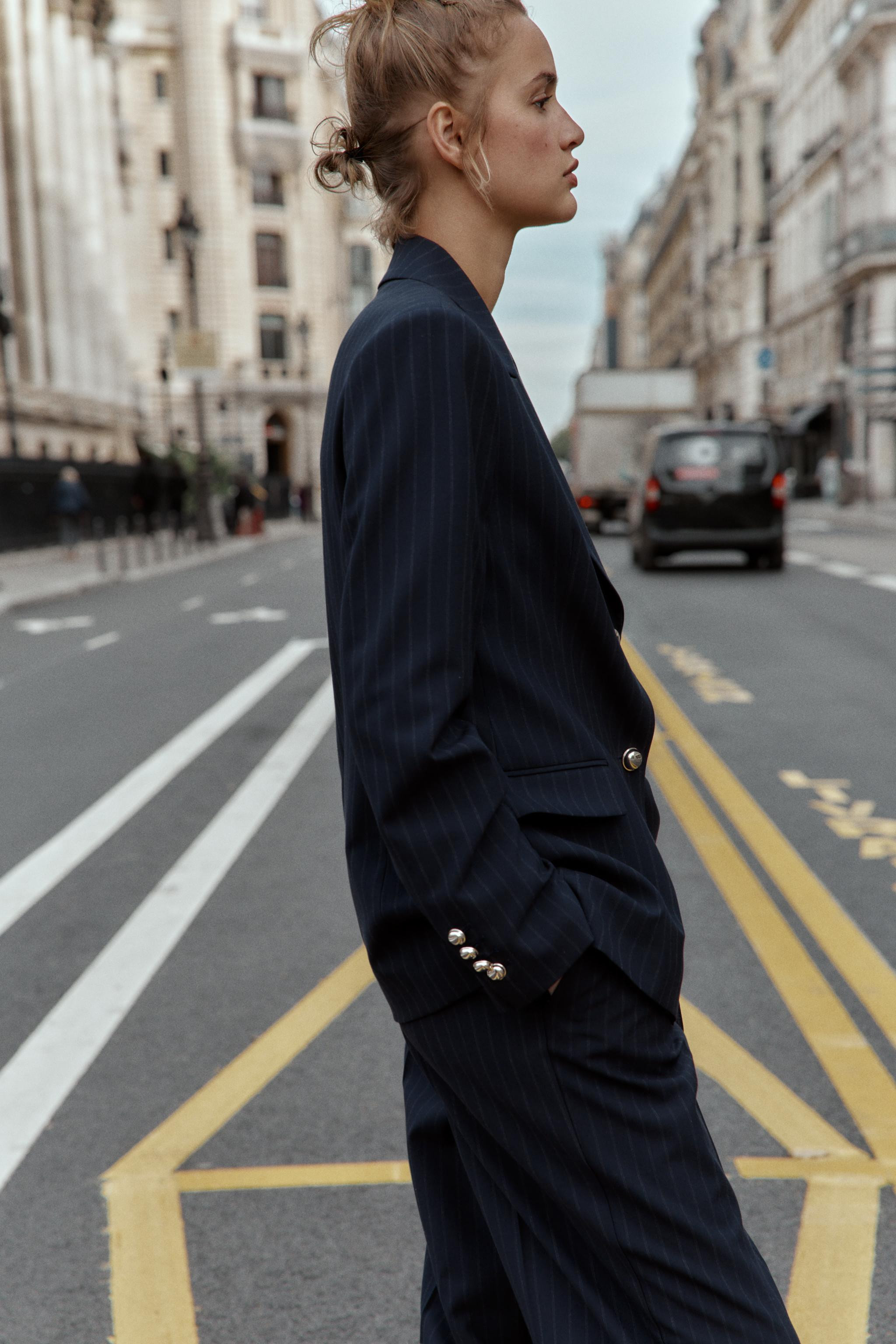 PINSTRIPE BLAZER WITH SHOULDER PADS | Zara US