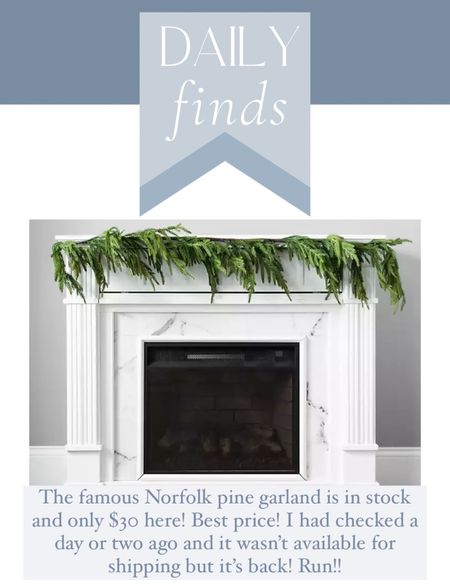 The famous Norfolk pine garland is back in stock here for only $30! It will sell out! Hurry! #christmasdecor #christmasgarland #norfolkpine #pinegarland #christmasdecorations 

#LTKhome #LTKSeasonal #LTKHoliday