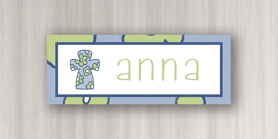Personalized Label Flower Crosspersonalized Labelpersonalized Tagcross Labelschool Suppliesblue F... | Etsy (US)