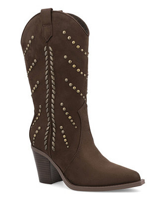 Women's Morgann Pointed Toe Studded Western Boots | Macy's