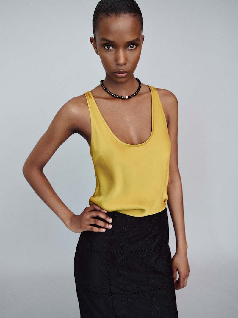 Reformation Veya Silk Top Ivory Large | Reformation (Global)