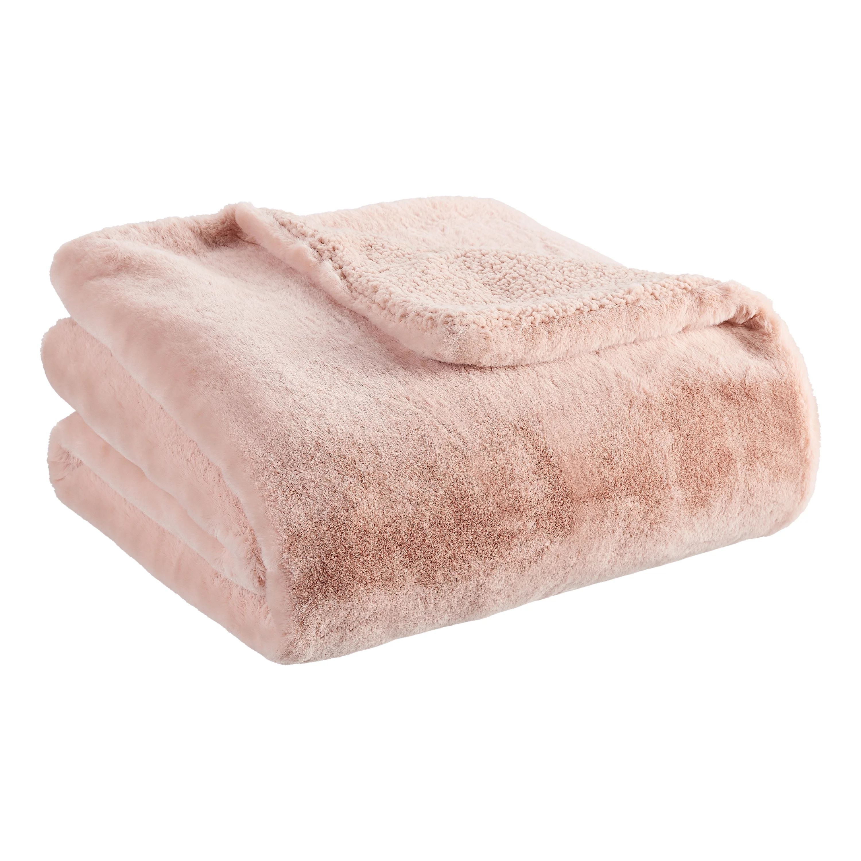 Better Homes & Gardens Faux Fur Throw, 50"x 60", Blush | Walmart (US)