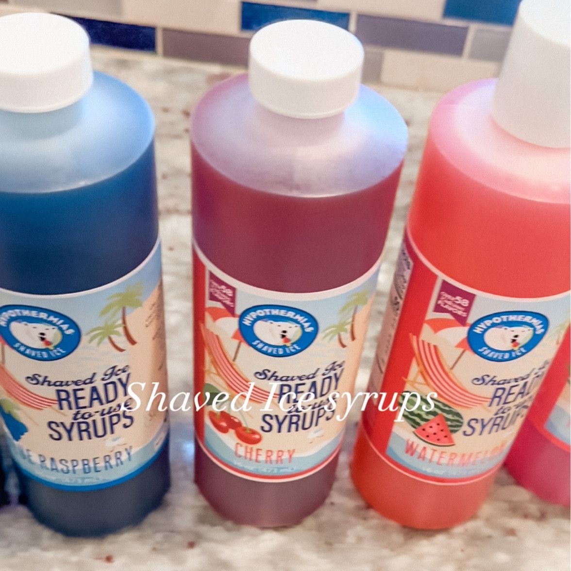 Snow cone, shaved ice flavor syrup! 
6 pk 

Shaved Ice Syrup, Snow Cone Syrup Flavors - Slushie syrups, Icee syrup - Pure Cane Sugar (6 Pack Pints/16 Fl. Oz each) Blue Raspberry, Cherry, Strawberry, Grape, Watermelon, Banana

#LTKstyletip #LTKhome