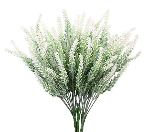 TYEERDEC Artificial Flowers 6 Bundles Lavender Bouquet for Wedding Home Office Decoration - White | Amazon (US)