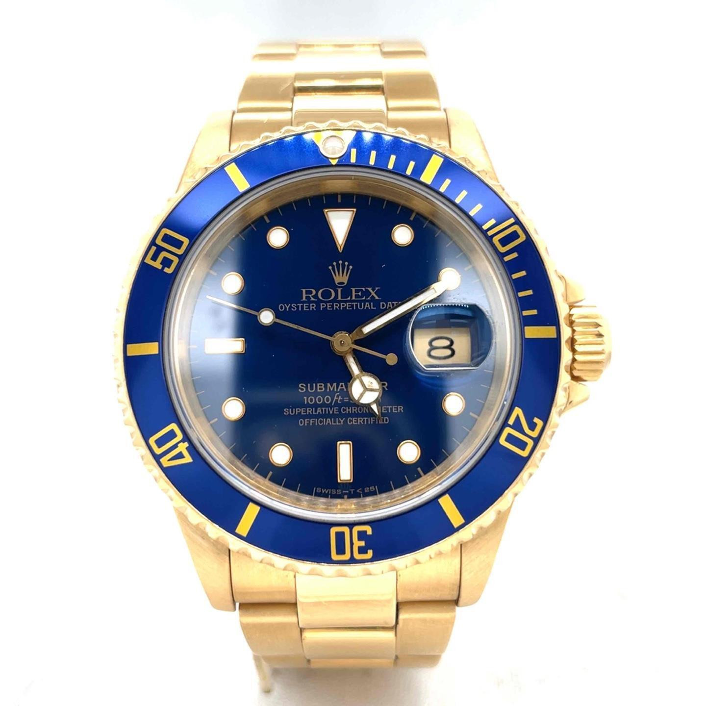 Pre-owned Rolex Submariner Automatic Chronometer Blue Dial Mens Watch 16618 LB | Jomashop.com & JomaDeals.com