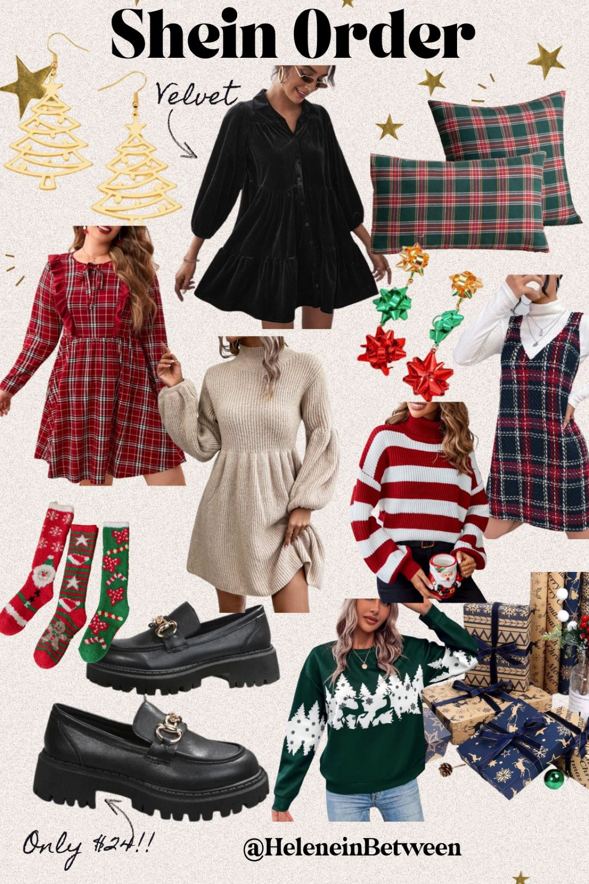 My Schein Holiday Order! Everything’s under $30! So many great holiday dresses, plaid looks, fuzzy socks and cute shoes!

#LTKcurves #LTKunder50 #LTKSeasonal