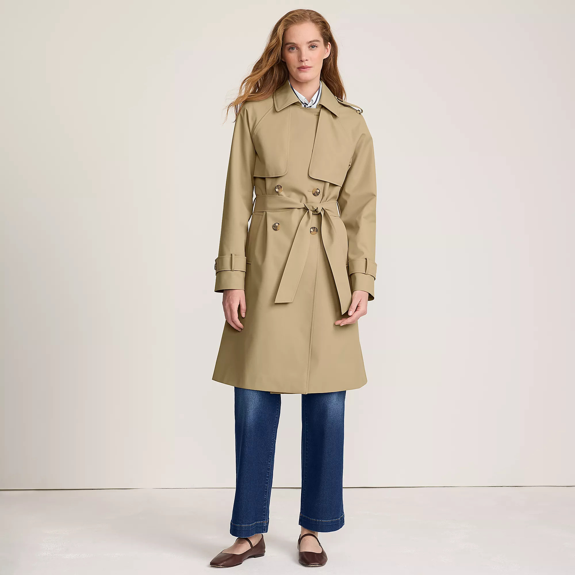 Women's Squall Waterproof Modern Trench Raincoat | Lands' End (US)