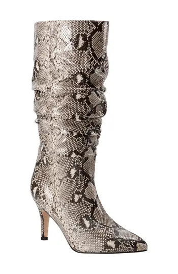 Marc Fisher Pointed Toe Slouch Boot in Snake Print at Nordstrom Rack, Size 9.5 | Nordstrom Rack