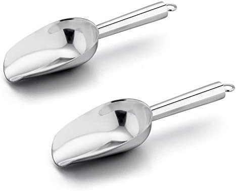 6 Ounce Ice Scoop Set of 2, E-far Small Stainless Steel Scoops for Ice Cube/Candy/Flour/Sugar, Me... | Amazon (US)