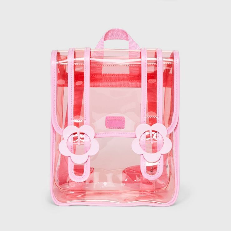 Girls' 9.75" Jelly Saddle Flower Buckles Backpack - Cat & Jack™ Pink | Target