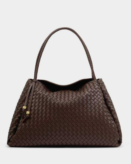 Nova Hand Woven Large Shoulder Bag in Chocolate | Katie Loxton Ltd. (UK)