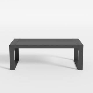 Outdoor Aluminum Coffee Table, All-Weather Modern Patio Coffee Table | The Home Depot