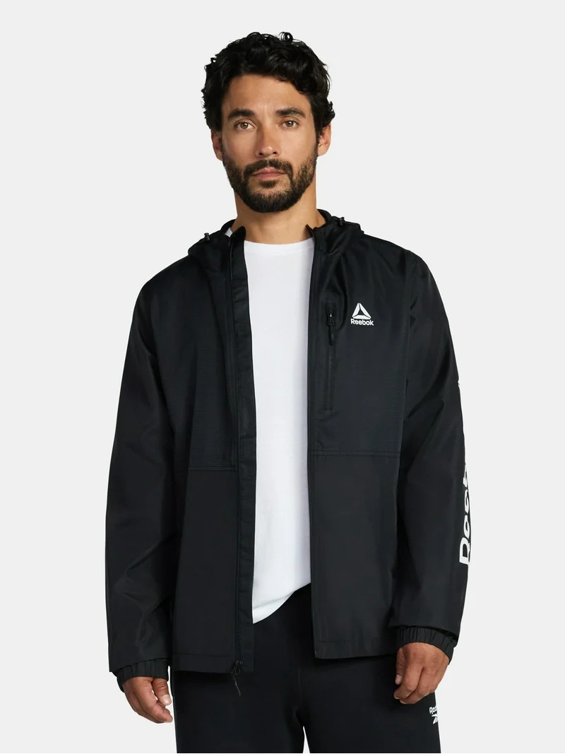 Reebok Men and Big Men's Jersey Lined Windbreaker Jacket with Hood, Lightweight, Sizes S-3XL | Walmart (US)
