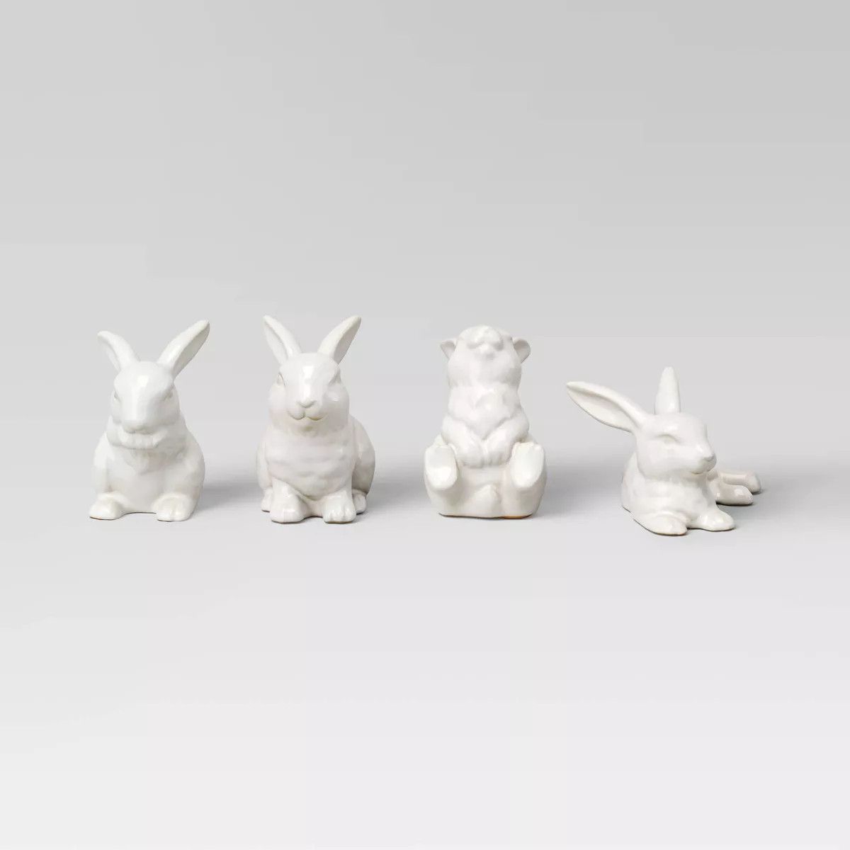 Set of 4 Mini Ceramic Decorative Bunnies Ivory - Threshold™ | Target