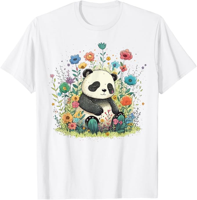 Cute Baby Panda on Panda Children and Panda Kids T-Shirt | Amazon (US)