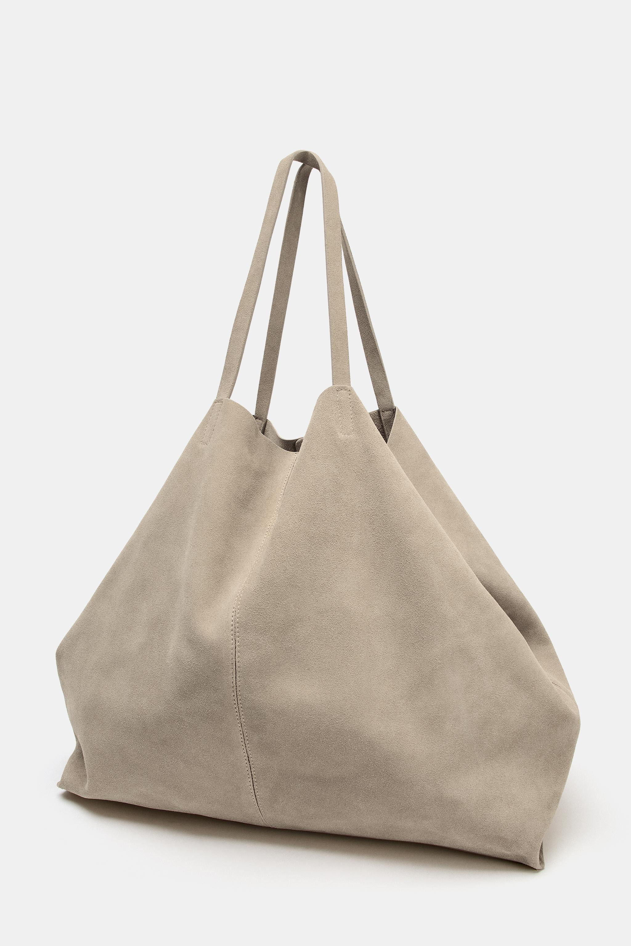 MAXI SPLIT SUEDE TOTE BAG | Zara UK