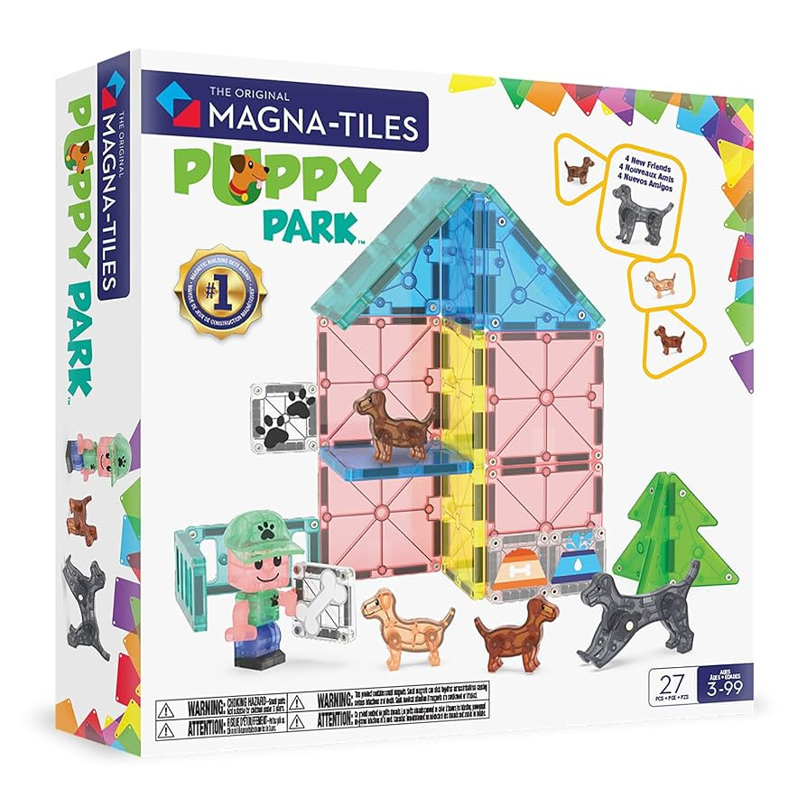 MAGNA-TILES Puppy Park 27-Piece Magnetic Construction Set, The Original Magnetic Building Brand | Amazon (US)