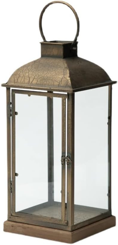 Gold Lantern Candle Holder Centerpiece 23.6in Tall,Metal Candle Lanterns with Glass for Indoor Ou... | Amazon (US)
