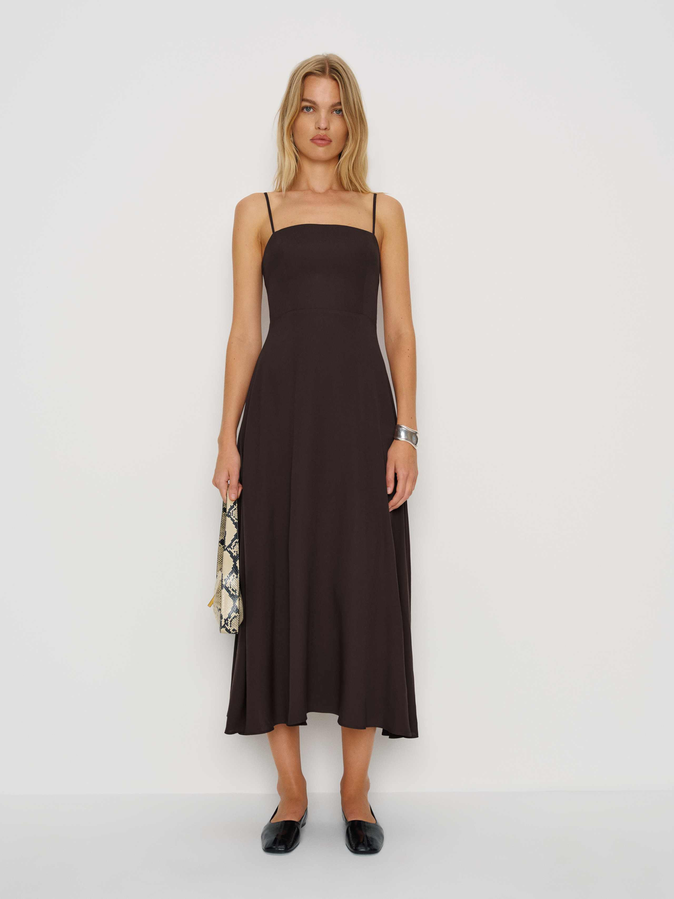 Reformation Monette Dress Brown 10 | Reformation (Global)
