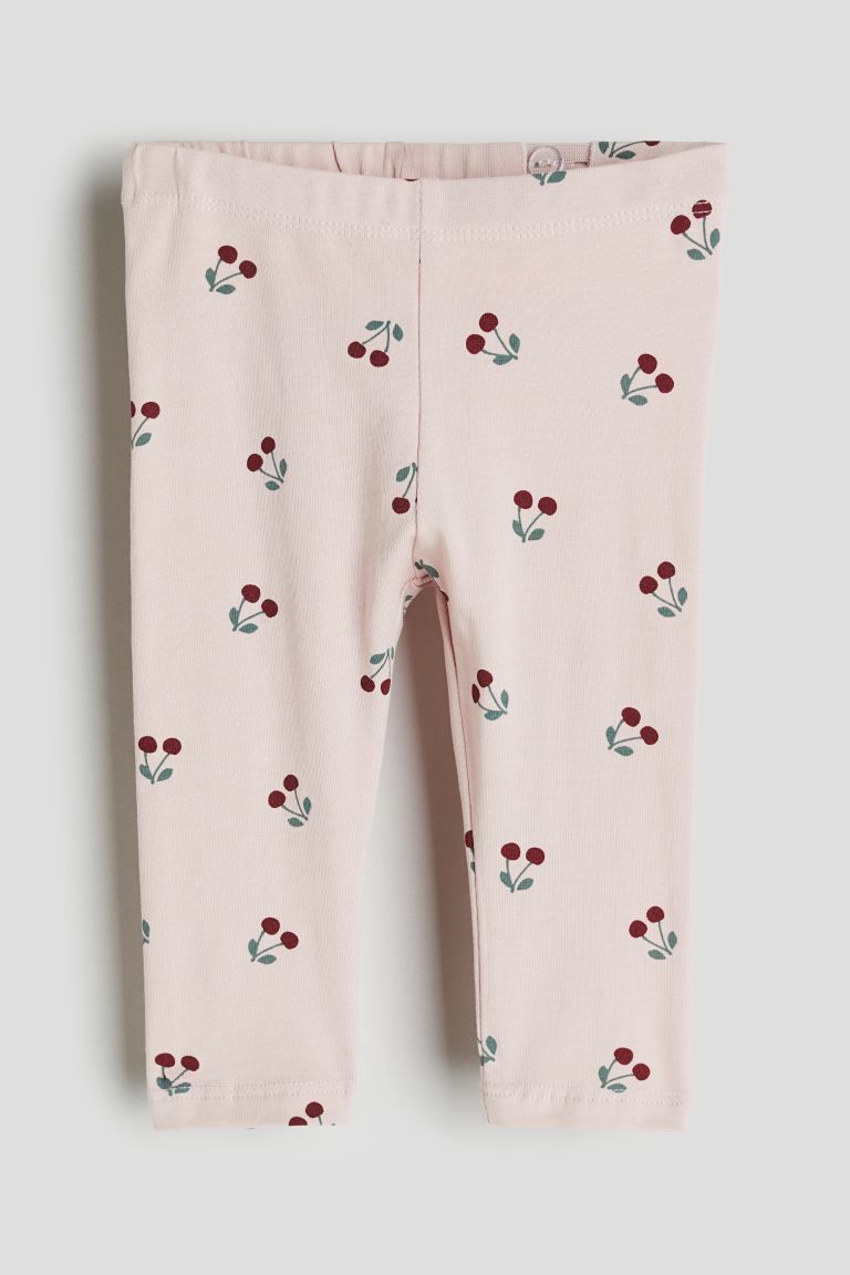 Cotton Leggings - Light pink/cherries - Kids | H&M US | H&M (US + CA)