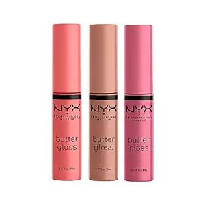 NYX PROFESSIONAL MAKEUP Butter Gloss, Non-Sticky Lip Gloss - Pack Of 3 (Angel Food Cake, Creme Br... | Amazon (US)