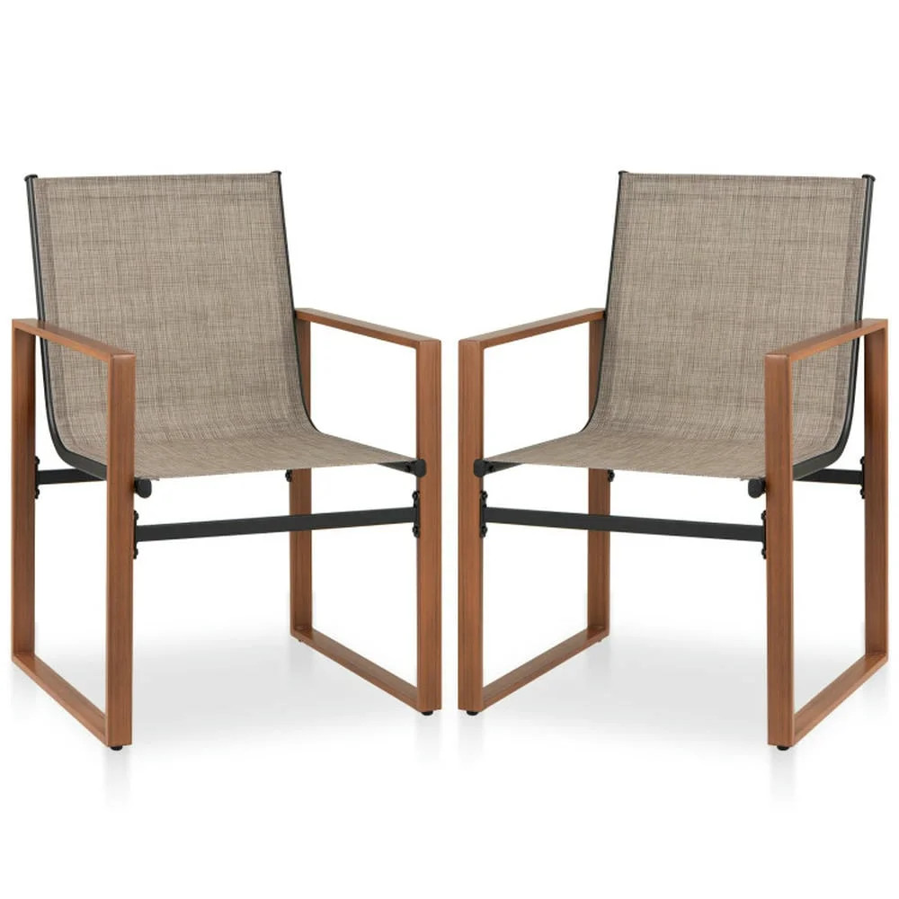 GVN Outdoor Kitchen Chair, Dinner Chairs,Outdoor Dining Chairs with Breathable Seat and Backrest ... | Walmart (US)