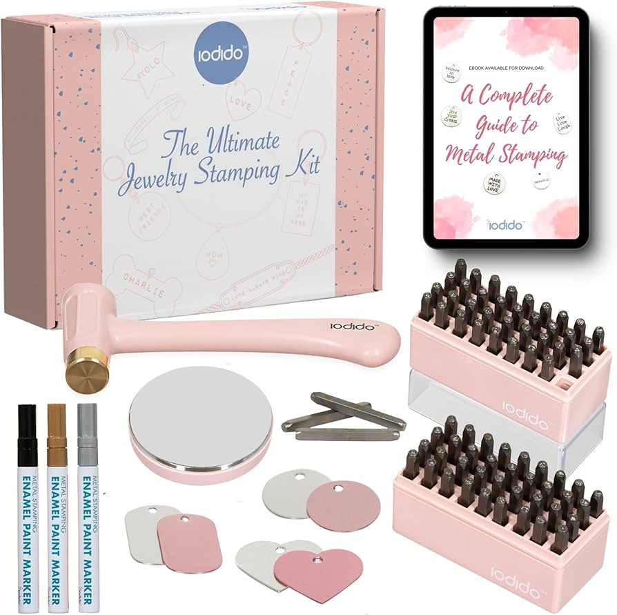 iodido Metal Stamping Kit for Jewelry Making – 83pcs Complete Jewelry Stamping Kit with 3mm Met... | Amazon (US)