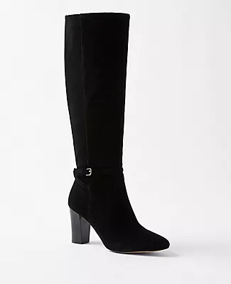 Ann Taylor High Heel Suede Buckle Boots | Ann Taylor (US)