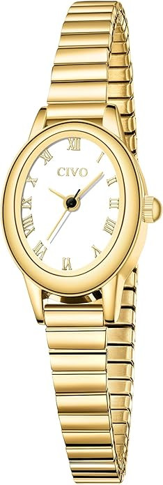 CIVO Small Gold Watches for Women: Vintage Roman Dial Analog Watch with Expansion Band - Dainty L... | Amazon (US)