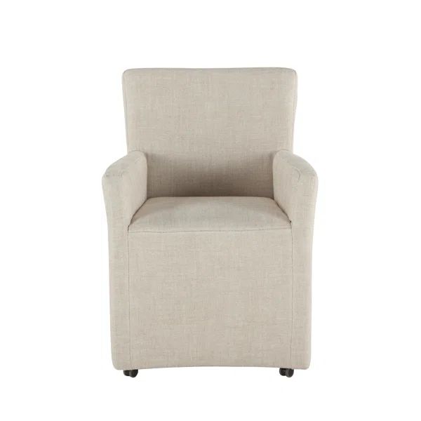 Abeerah Linen Arm Chair in Off-White | Wayfair North America