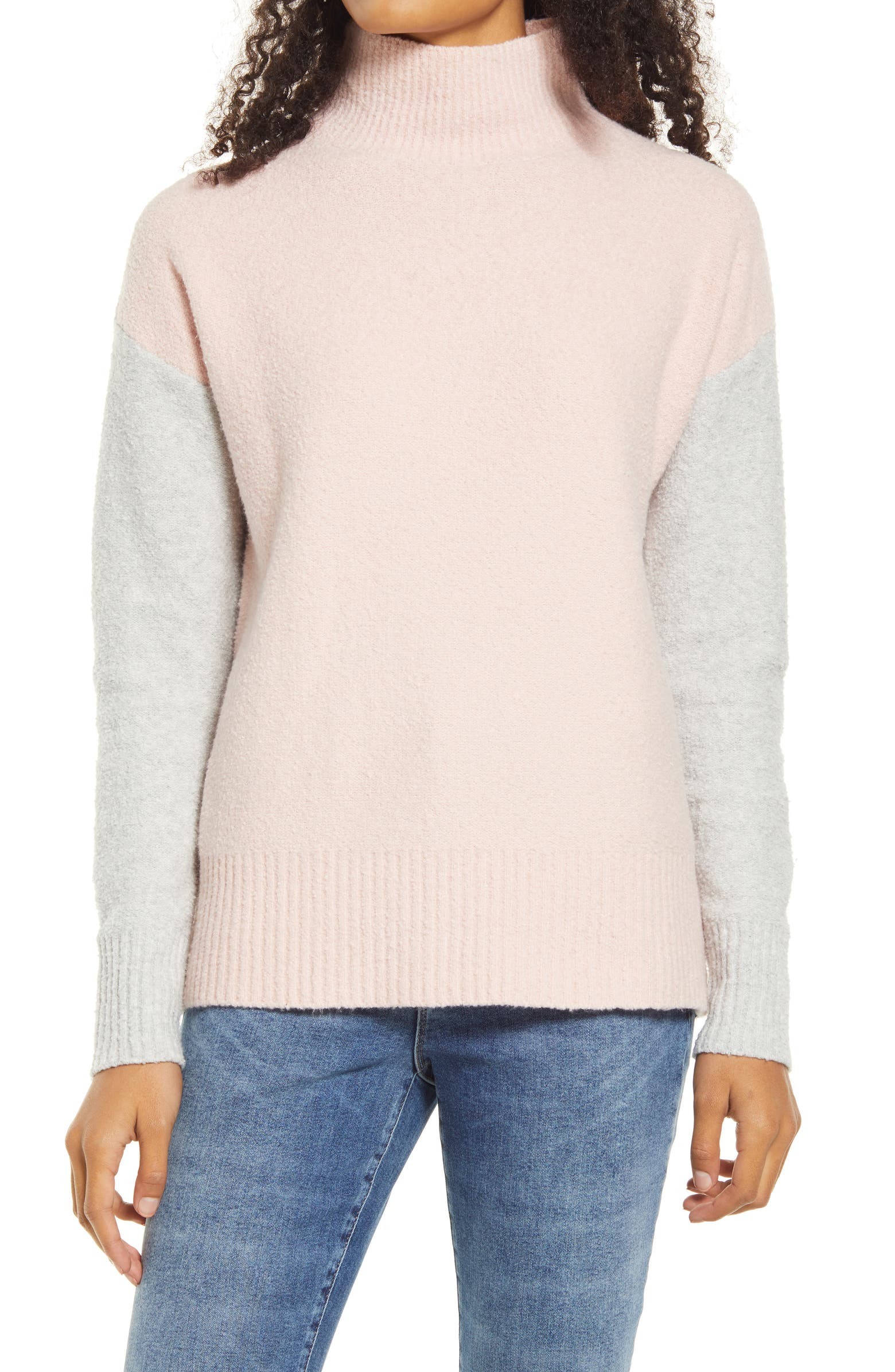 Caslon® Colorblock Funnel Neck Sweater | Nordstrom | Nordstrom