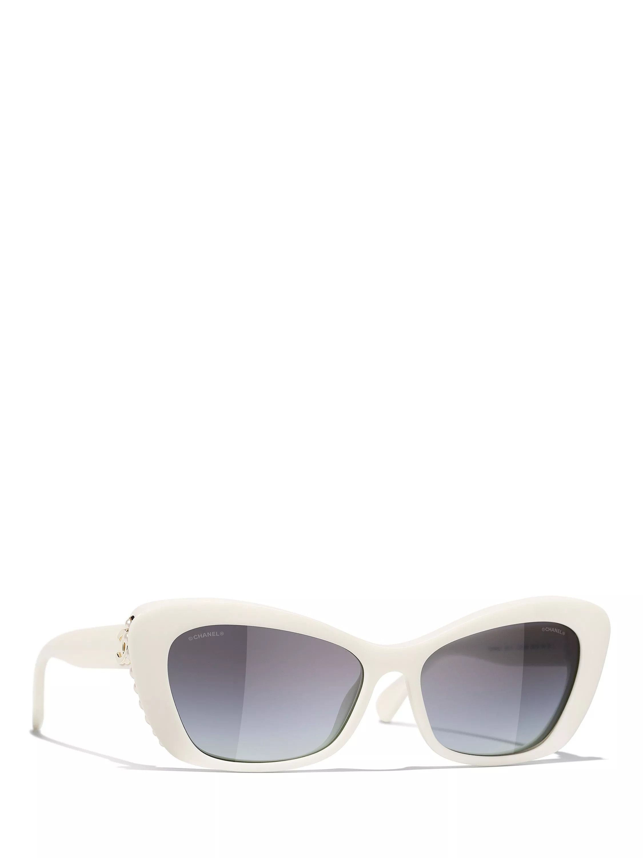 CHANEL Butterfly Sunglasses CH5481H Opal White/Blue Gradient | John Lewis (UK)