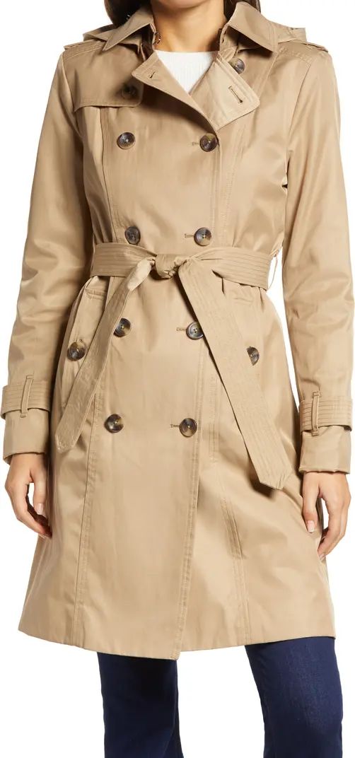 Double Breasted Trench Coat With Removable Hood | Nordstrom