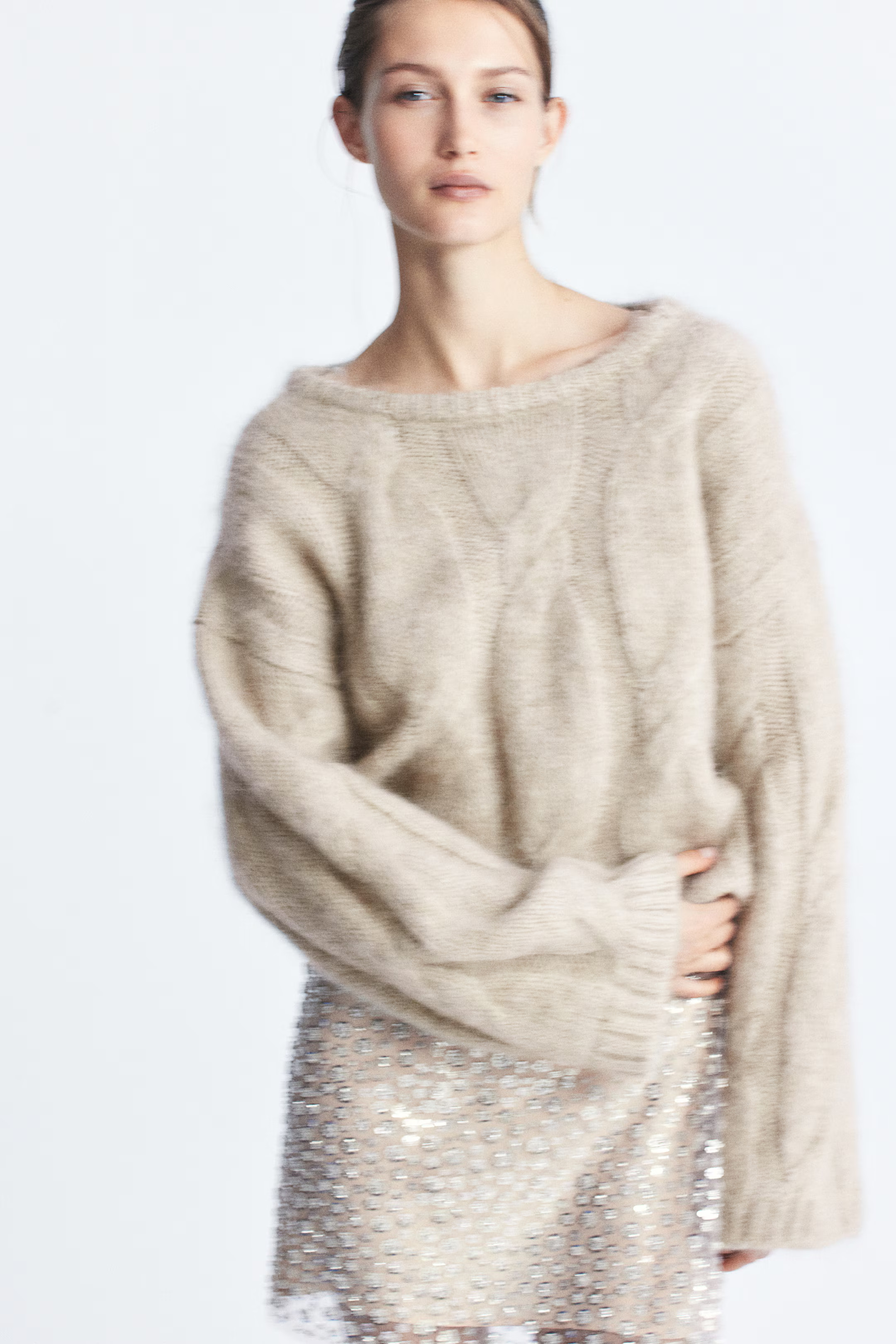 Mohair-blend jumper - Light beige - Ladies | H&M GB | H&M (UK, MY, IN, SG, PH, TW, HK)