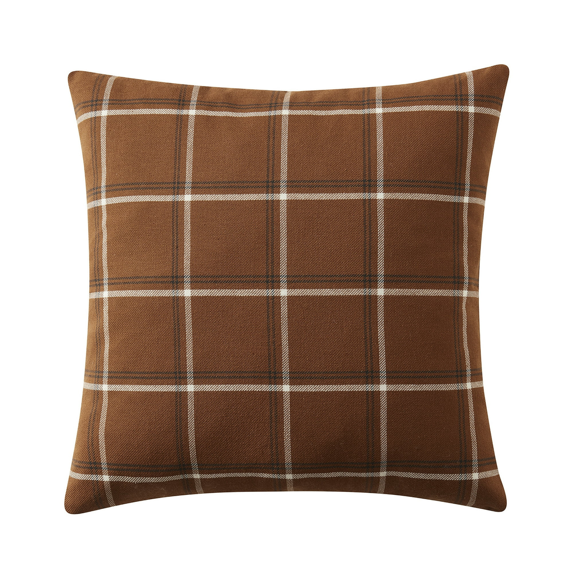 My Texas House 18" x 18" Micah Ginger Harvest Plaid Decorative Pillow | Walmart (US)
