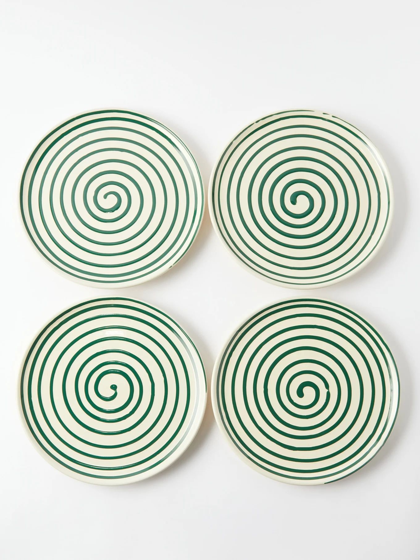 Set of four Swirl stoneware dinner plates | Matches (US)