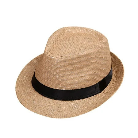 Sawvnm for 2023 Children Kids Summer Beach Sun Hat Jazz Panama Fedora Hat Gangster Cap Gift for Adul | Walmart (US)