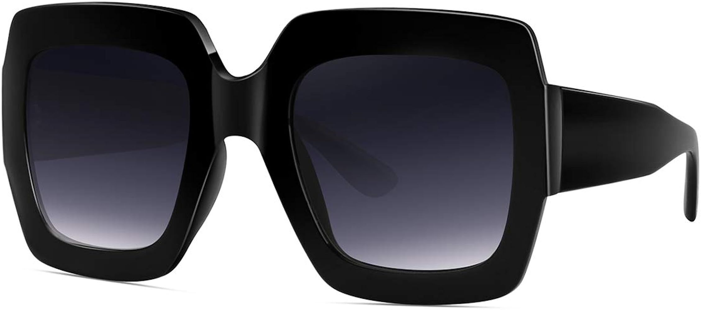 Square Frame Oversized Sunglasses for Women Big Fashion Shades | Amazon (US)