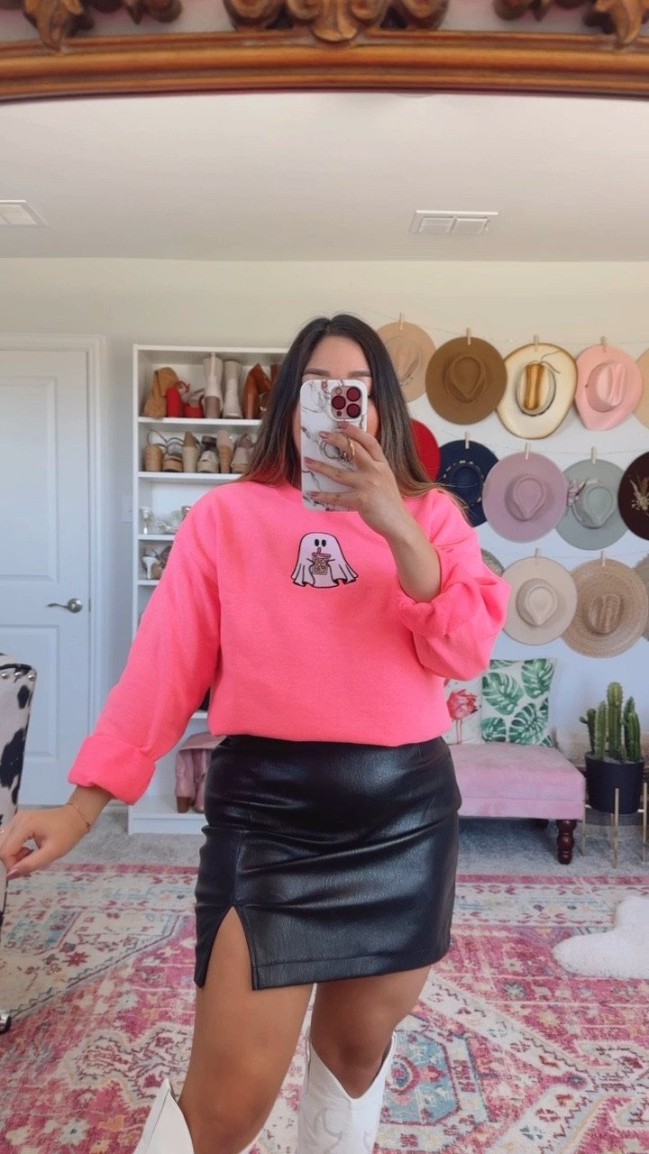 'Iced Coffee Ghost' Embroidered Crewneck Sweatshirt - wearing medium in neon pink

Halloween outfits, halloween sweater, halloween sweatshirt, halloween fashion, halloween style, halloween outfit, fall fashion, fall style, fall look, fall outfits, fall boots, united monograms haul, fall sweater, fall sweatshirt, teacher outfits, faux leather skirt, faux leather mini skirt, fall skirt, western boots, cowboy boots, loft skirt, loft outfit, midsize fashion, midsize look, midsize outfit, midsize style, cute ghost sweater, cute ghost sweatshirt, knee high boots, amazon fashion, amazon boots, amazon outfit, um haul 

#LTKmidsize #LTKHalloween #LTKfindsunder50